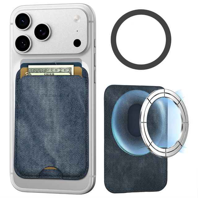 TECHMADE SMART WALLET SLIM DESIGN MAGNETIC 3 CARTE JEANS BLUE