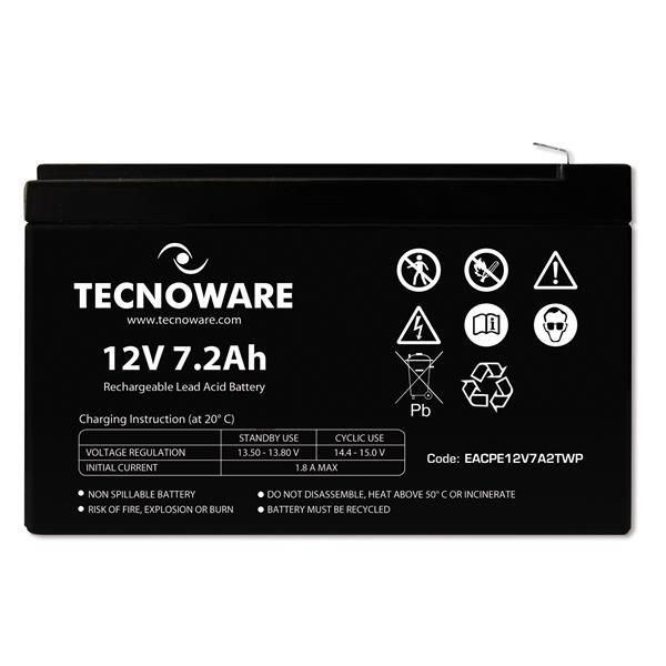 TECNOWARE BATTERIA ERMETICA AL PIOMBO 12V 7.2Ah PER UPS VIDEO SORVEGLIANZA E SI…