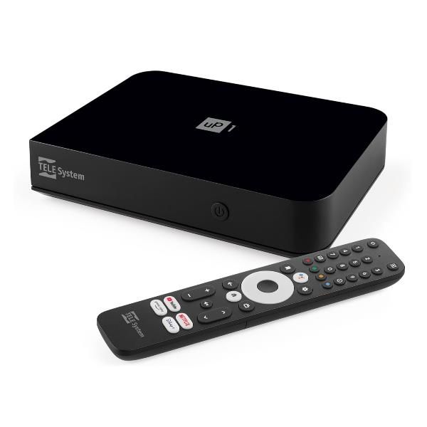 TELESYSTEM UP1 SMART BOX DECODER DIGITALE TERRESTRE ANDROID TV 4K ULTRA HD DVB-…