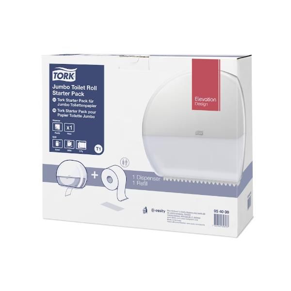 TORK DISPENSER CARTA IGENICA JUMBO STARTER PACK BIANCO