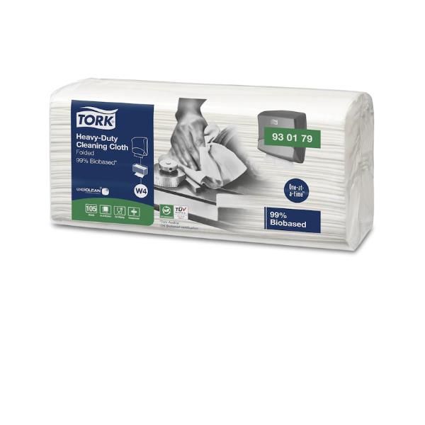 TORK PANNI PULIZIA BIOLOGICI AL 99% 105 STRAPPI 41.5X35.5 CM BIANCO CONF 4 Pz.