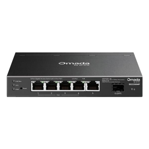 TP-LINK OMADA SG2206MP V1 SWITCH FESTITO 5 PORTE - 5 x 10/100/1000 (DI CUI 4 Po…