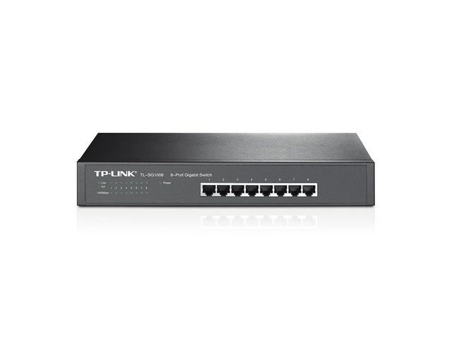 TP-LINK TL-SG1008 Non gestito Gigabit Ethernet (10/100/1000) Nero