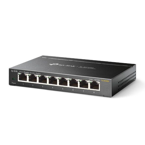TP-LINK TL-SG108S SWITCH 8 PORTE GIGABIT ETHERNET NON GESTITO L2 METALLO BLACK
