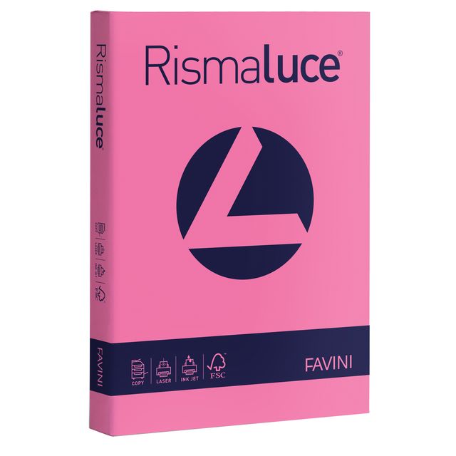 FAVINI RismaLuce - Ciclamino - A4 (210 x 297 mm) - 200 g/m² - 125 fogli carta m…