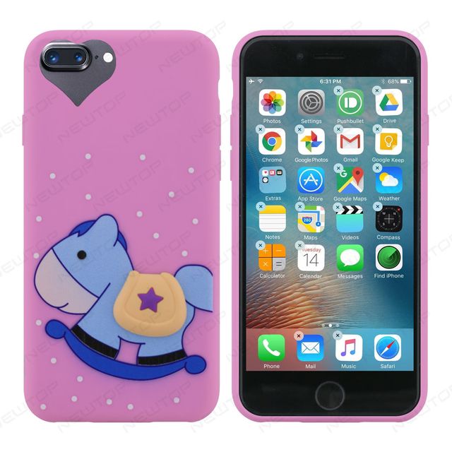 TPU KID ANIMAL COVER IPHONE 7 - 8 PLUS HORSE