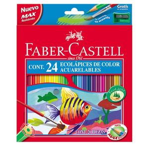 Faber-Castell - Set di pennello e matita colorata - acquerello (pacchetto di 24)