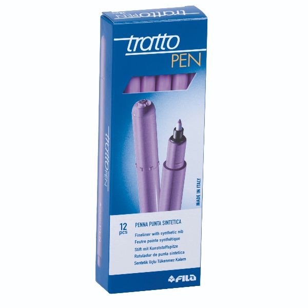 TRATTO TRATTO PEN PENNA PUNTA IN FIBRA COL. GLICINE TRATTO 0.50mm CONF 12 Pz.