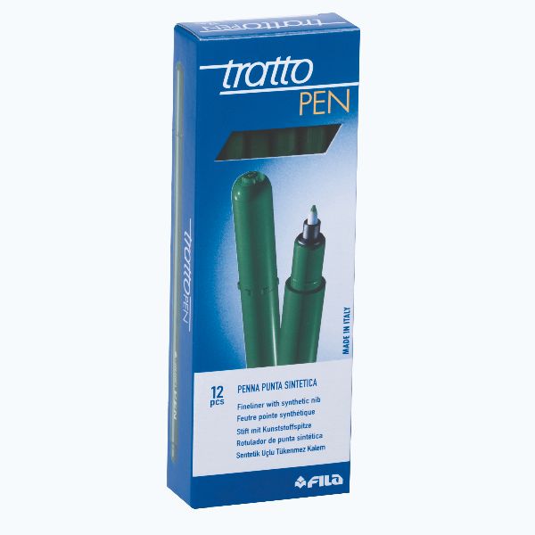 TRATTO TRATTO PEN PENNA PUNTA IN FIBRA CONICA 0.5 mm VERDE BOSCO CONF 12 Pz.