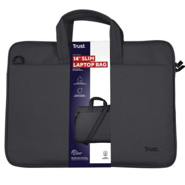 TRUST BOLOGNA LAPTOP BAG 14 BLACK