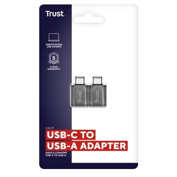 TRUST CALYX USB-C TO USB-A ADAPTER 2PACK