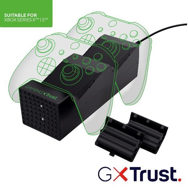 TRUST GXT250 DUO CHARGE XBOX SERIE X/S BASE DI RICARICA PER 2 CONTROLLER CON BA…