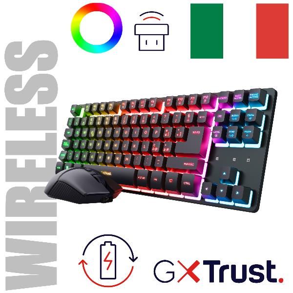 TRUST GXT832 THADO WRLS KB&M SET BLK IT