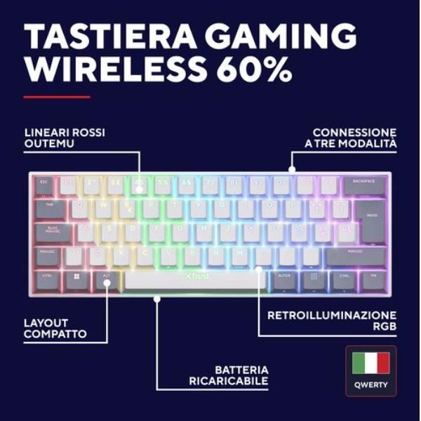 TRUST GXT873 ACIRA TRI WRLS KEYBD WHT IT