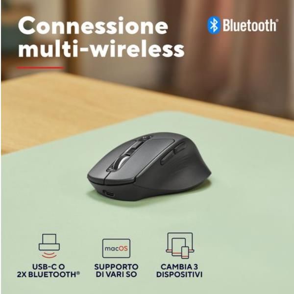 TRUST NIVEN COMFORT MOUSE OTTICO WIRELESS ERGONOMICO RICARICABILE MULTIDISPOSIT…