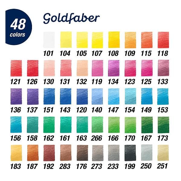 Faber-Castell GOLDFABER - Pastello colorato - colori assortiti (pacchetto di 48)