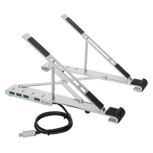 Targus - Supporto notebook - con Hub USB a 4 porte - 10" - 15.6" - argento