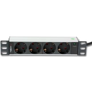 Techly I-CASE M10-4D Barra di alimentazione 10' 1U X4 - prese Schuko