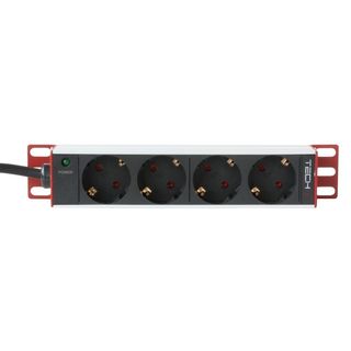 Techly I-CASE M10-4ITY Barra di alimentazione 10' 1U X4 - prese Schuko
