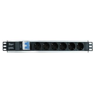 Techly I-CASE STRIP-16SH Barra di alimentazione 19' 1.5U X6 - prese Schuko