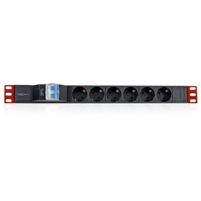 Techly I-CASE STRIP-61UD Barra di alimentazione 19' 1U X6 - prese Schuko