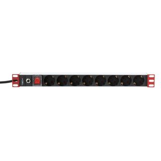 Techly I-CASE STRIP-61UDIT Barra di alimentazione 19" 1U X8 - prese Schuko
