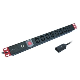 Techly I-CASE STRIP-8C Barra di alimentazione 19' 1U X8 - prese C13