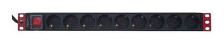 Techly I-CASE STRIP-91UD Barra di alimentazione 19' 1U X9 - prese Schuko