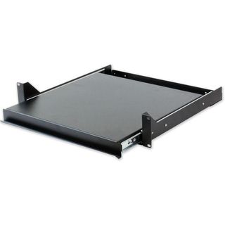 Techly I-CASE TRAY-5-BK Mensola estraibile nera 2U 400mm per rack 19"