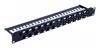 Techly I-PP 24-RU-C6ATSL Pannello patch 24x Keystone RJ45 Cat6a UTP, 1U, porte …