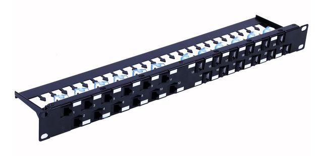 Techly I-PP 24-RU-C6ATSL Pannello patch 24x Keystone RJ45 Cat6a UTP, 1U, porte …