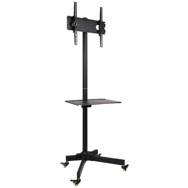 Techly ICA-TR21 Supporto TV mobile 23-55" fino a 55kg con ripiano AV regolabile
