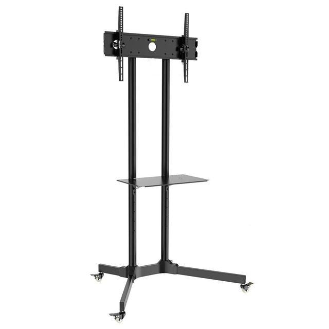 Techly ICA-TR6 Supporto TV mobile 30-65" fino a 60kg con ripiano AV regolabile