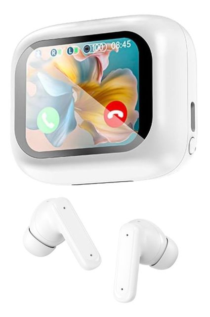Techly ICC SB-BLT08W Cuffie Bluetooth in-ear wireless, custodia con schermo LCD…
