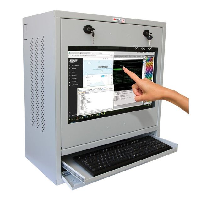 Techly ICRLIM10SV Armadio per PC industriale e monitor touchscreen da 22”