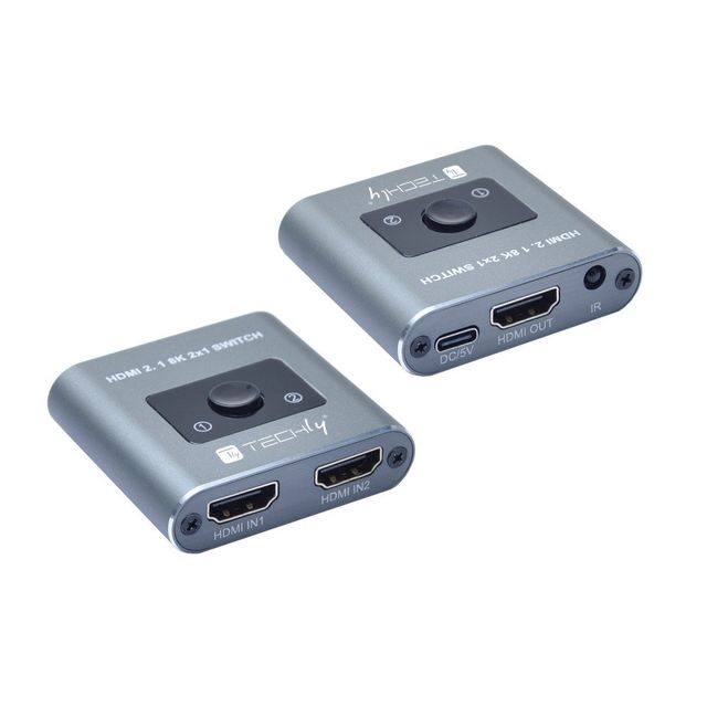 Techly IDATA HDMI-2128KT Interruttore HDMI 2.1 2x1 8K60Hz con telecomando