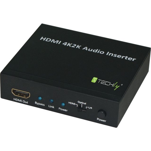Techly IDATA HDMI-AI4K Inseritore audio SPDIF 5.1CH, analogico 3.5mm 2CH a HDMI…