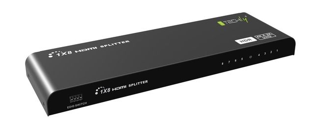 Techly IDATA HDMI2-4K8HDR Splitter HDMI 2.0 4K@60Hz 1x8 attivo HDR EDID