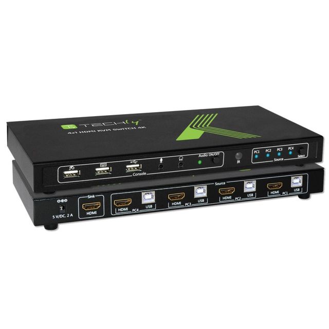 Techly IDATA KVM-HDMI4U Switch KVM 4x1 HDMI/USB 4K60Hz con USB 2.0