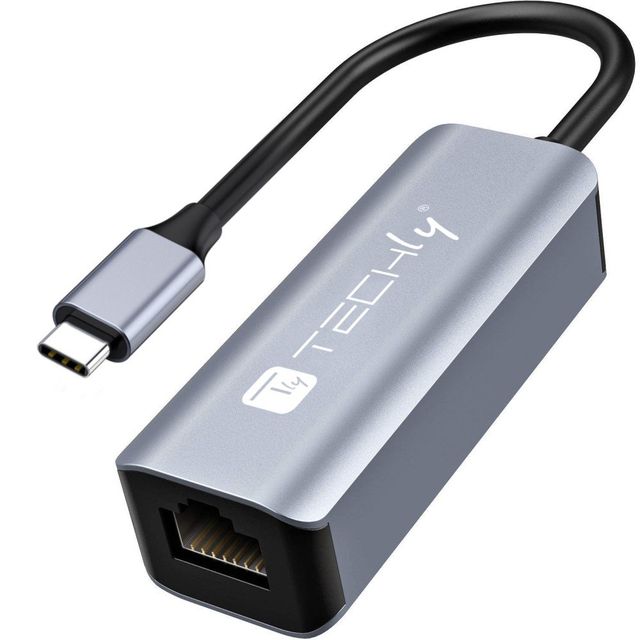 Techly IDATA USB-ETGIGA-CA Scheda di rete/adapter USB-C a RJ45 Gigabit Ethernet