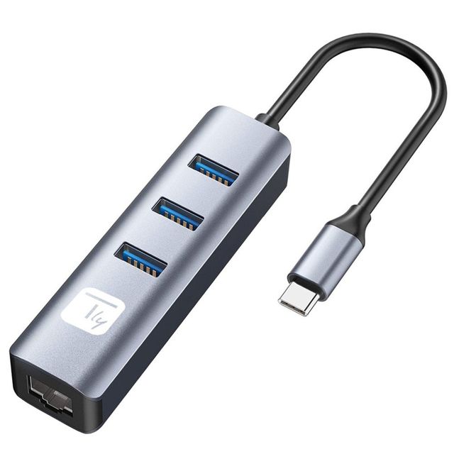 Techly IDATA USB-ETGIGA3CA Scheda di rete/adapter USB-C a RJ45 Gigabit, hub 3x …