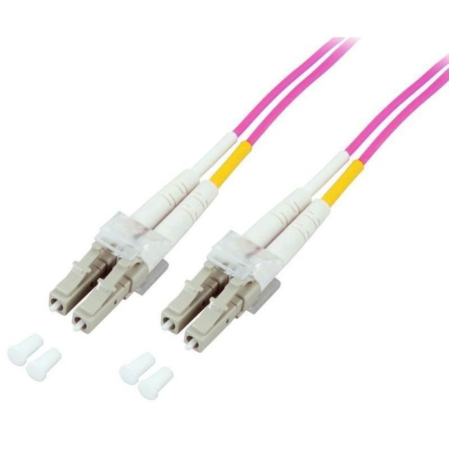 Techly ILWL D5-LCLC-100/OM4 Cavo Patch Cord Fibra Ottica OM4 50/125 MM LC-LC Du…
