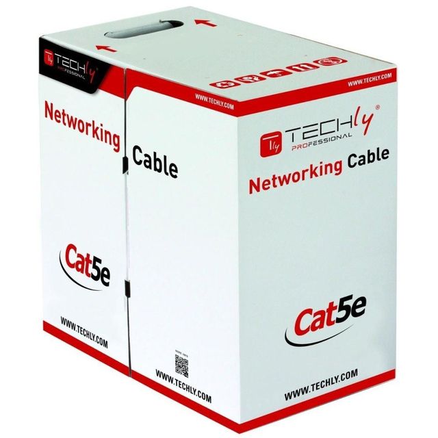 Techly ITP8-FLU-0305 Cavo a coppie intrecciate Cat5e UTP 305m CCA Grigio
