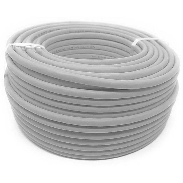 Techly ITP9-FLU-0100 Cavo a coppie intrecciate Cat6 UTP 100m CCA Grigio