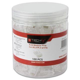 Techly IWP-JAR-C5RTY Connettore RJ45 8P/8C Cat5e UTP, Filo, 100 pz