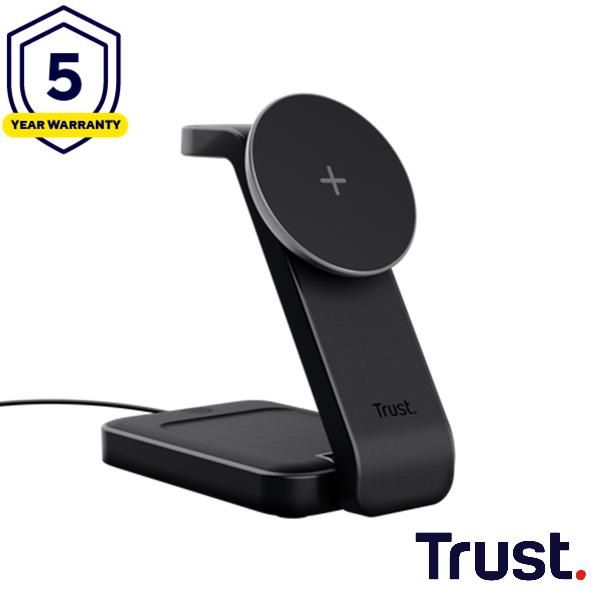 Trust - VIRO 3-IN-1 CARICA MAGNETICO PER IPHONE APPLE WATCH AIRPODS STAND RICHI…