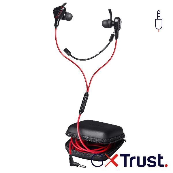 Trust GXT 408 Cobra - Auricolari con microfono - in-ear - cablato - jack 3,5 mm