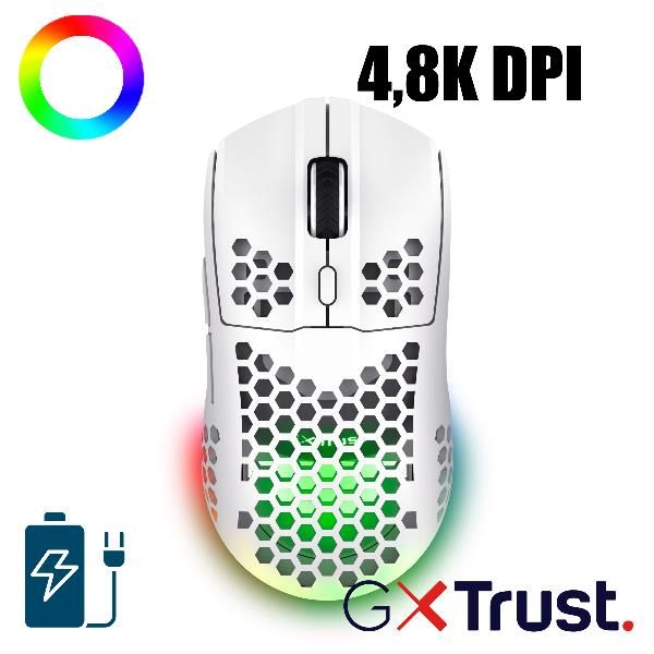 Trust MOUSE WIRELESS GAMING ULTRALEGGERO RGB 80 ORE AUTONOMIA RICARICABILE GXT …