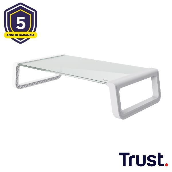 Trust Monta - Supporto notebook / monitor LCD - vetro temperato - bianco