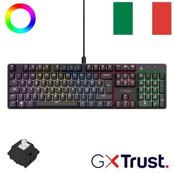 Trust ZORA TASTIERA MECCANICA GAMING GXT 871 LAYOUT ITALIANO - NERA